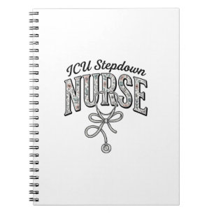 ICU Stepdown Nurse Vintage Floral Stethoscope Shir Notebook