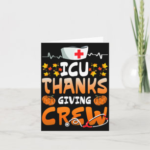 ICU Thanksgiving Crew Hostal Nurses Scrub Top Men Card