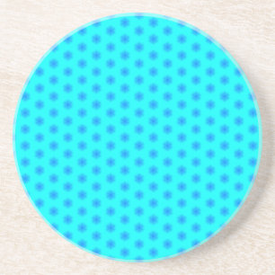 Icy Aqua and Blue Snowflake Pattern Coaster