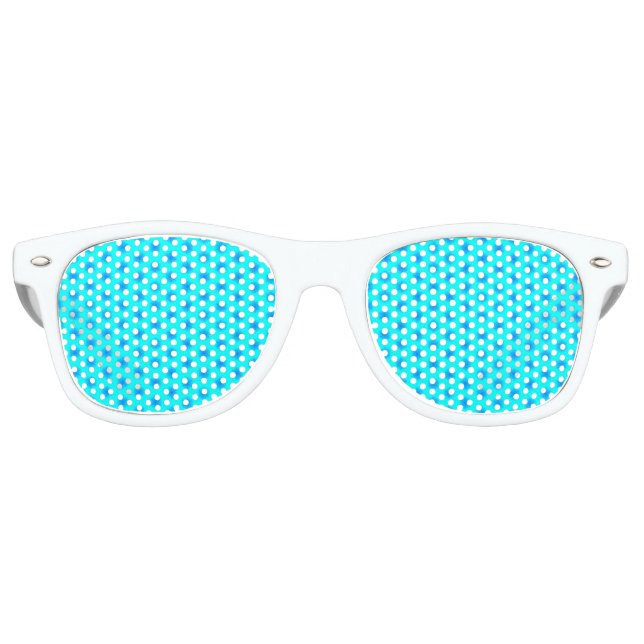 Icy Aqua and Blue Snowflake Pattern Retro Sunglasses (Front)