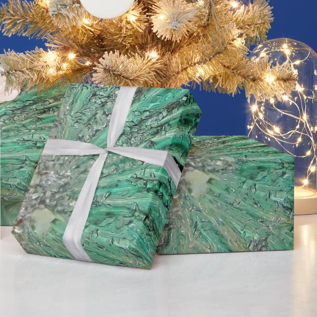 Icy Aqua Art Glass Wintery Christmas Elegance Wrapping Paper (Holidays)