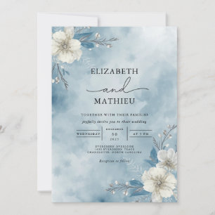 Icy Bloom Frost Wedding Invitation