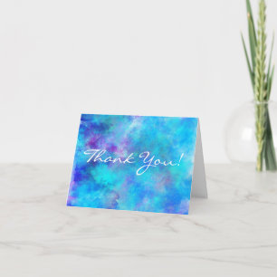 Icy Blue Abstract Design Thank You Card