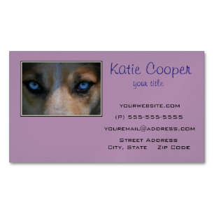 Icy Blue Canine Eyes Magnetic Business Card