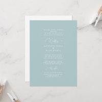 Icy Blue Formal Church Wedding Invitation