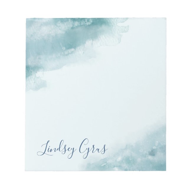 Icy Blue Frosted Watercolor Notepad (Front)