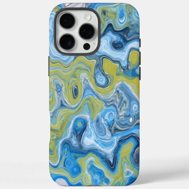 Icy Blue Green Colourful Abstract Marble Texture L Case-Mate iPhone Case (Back)