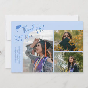 Icy Blue Hand Written Thank You Multi Photo Announcement