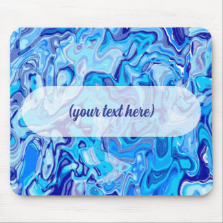 Icy Blue Marble Texture Liquid Metal Abstract Mouse Pad