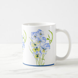 Icy Blue Pansies on a Classic Mug (11 oz.)