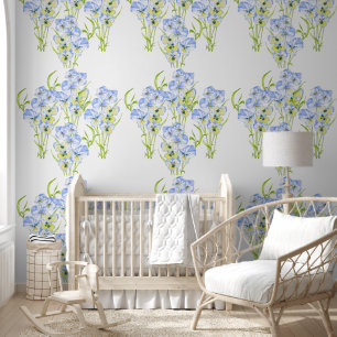 Icy Blue Pansies on a  Wallpaper