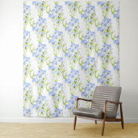 Icy Blue Pansies on Tapestry
