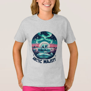 Icy Blue Retro Polar Bear Arctic Majesty T-Shirt