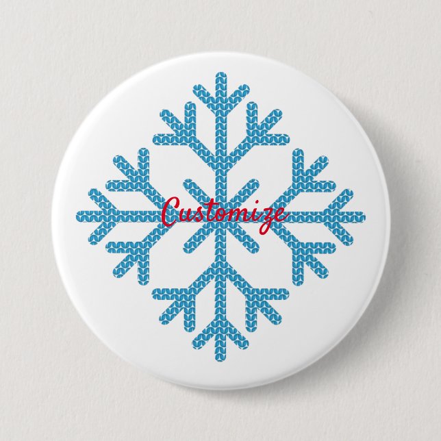 Icy Blue Snowflake Thunder_Cove  3 Inch Round Button (Front)