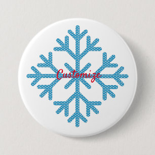 Icy Blue Snowflake Thunder_Cove  3 Inch Round Button