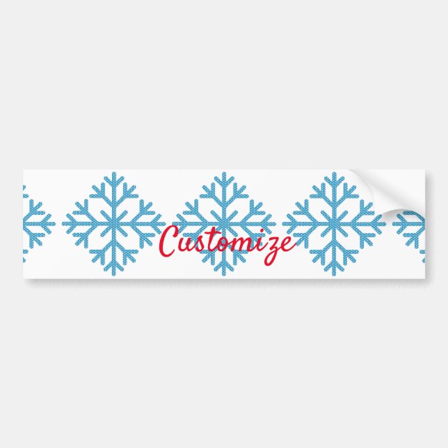 Icy Blue Snowflake Thunder_Cove      Bumper Sticker (Front)