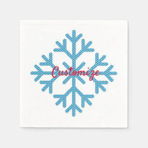 Icy Blue Snowflake Thunder_Cove     Napkin