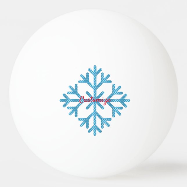 Icy Blue Snowflake Thunder_Cove Ping Pong Ball (Front)