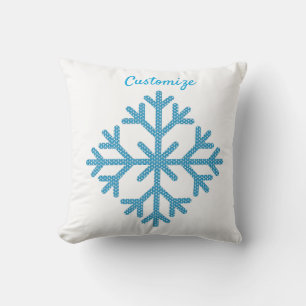 Icy Blue Snowflake Thunder_Cove Throw Pillow