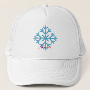Icy Blue Snowflake Thunder_Cove Trucker Hat