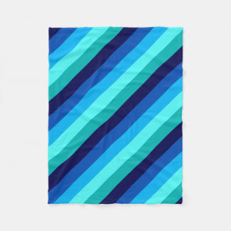 Icy Blue Teal Stripes Small Fleece Blanket