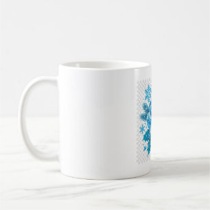 Icy Blue Winter Rose Christmas Floral Art Coffee Mug