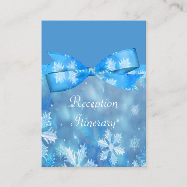 Icy Blue Winter Wonderland Wedding Enclosure Card (Front)
