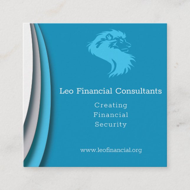 Icy Blues Modern Square Business Card (Front)