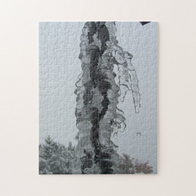 icy chain in winter jigsaw puzzle (Vertical)