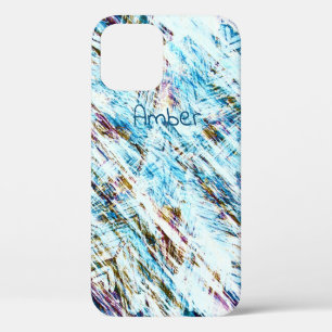 Icy Distressed Winter Striped Personalized iPhone 12 Pro Case
