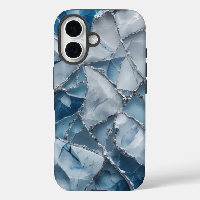 Icy Elegance Frosted Marble Phone Case Design (Back)