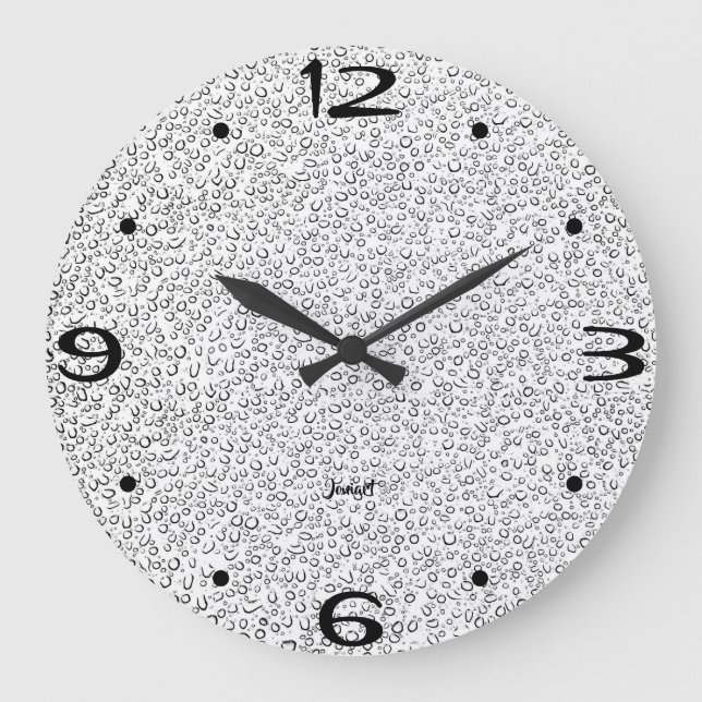 Icy Fog Gray Dapple Modern Bathroom Wall Timepiece Large Clock (Front)