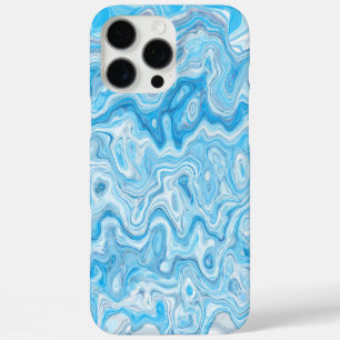 Icy Glacier Blue Marble Texture Abstract Liquid iPhone 16 Pro Max Case
