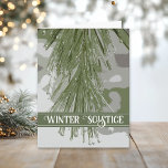 Icy Green Pine Branch Happy Winter Solstice  Card<br><div class="desc">Send warm seasonal wishes this December 21st for new beginnings of joy and Nature's blessings to your friends and family with the wintery Icy Green Pine Branch Happy Winter Solstice Greeting Card. Feel free to personalize it or change the inside message. This natural custom pagan or wiccan sabbat card features...</div>