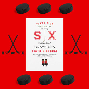 Icy Hockey 6e anniversaire Invitation