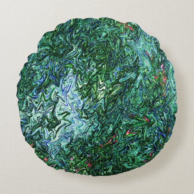 Icy Lake.... Round Pillow (Front)