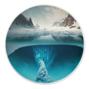 Icy Mountain View Ceramic Knob