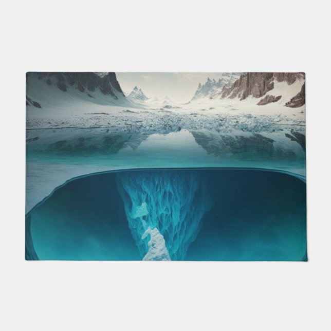 Icy Mountain View Doormat (Front)