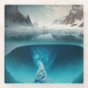 Icy Mountain View Glass Coaster