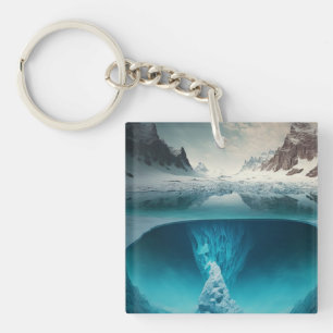 Icy Mountain View Keychain