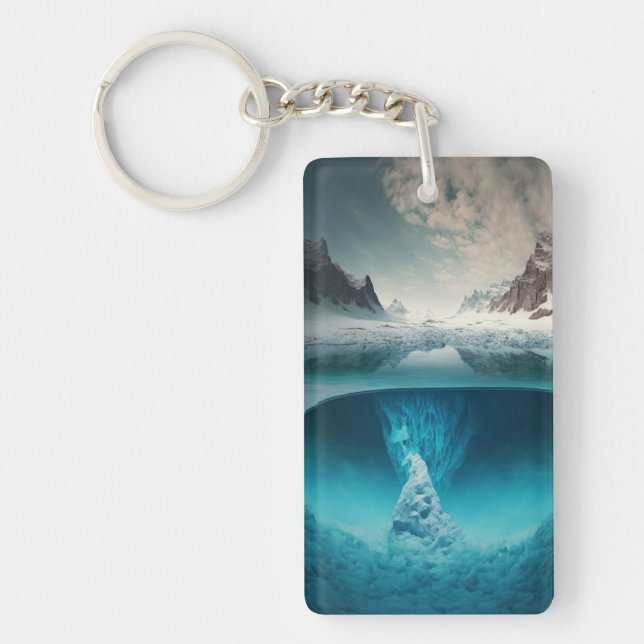 Icy Mountain View Keychain (Front)