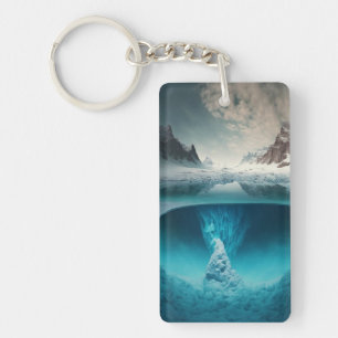 Icy Mountain View Keychain
