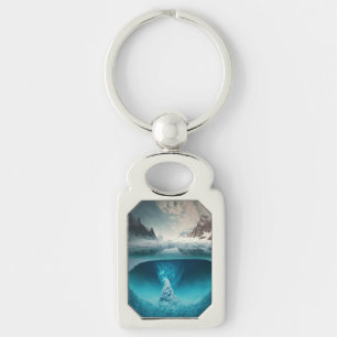 Icy Mountain View Keychain