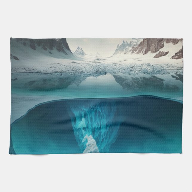 Icy Mountain View Kitchen Towel (Horizontal)