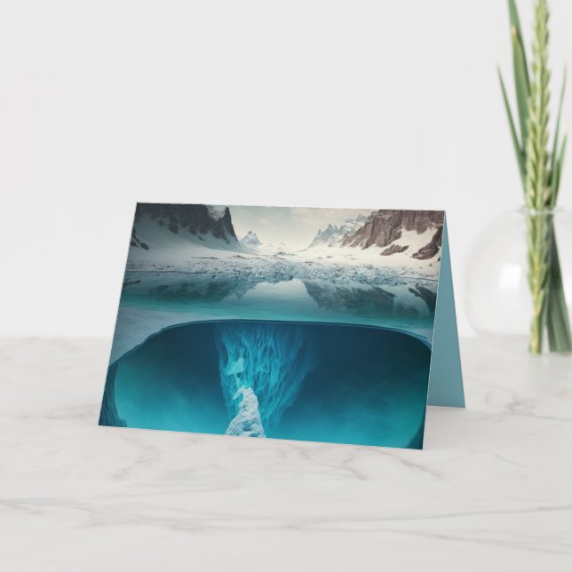 Icy Mountain View Note Card (Front)