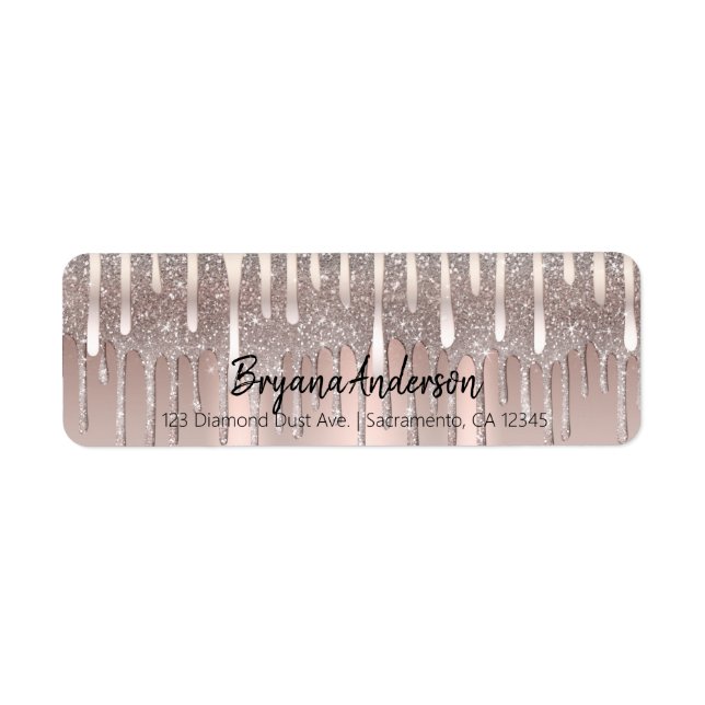 Icy Pink Rose Gold Diamond Glitter Drip Sweet 16 (Front)