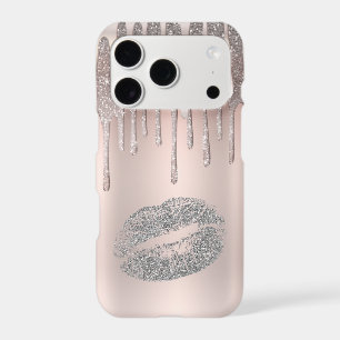 Icy Pink Silver Lips Diamond Glitter Sparkle Drip