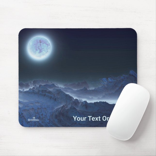 Icy Planet, Frozen Moon Mouse Pad (With Mouse)