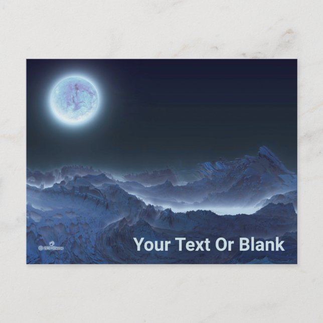 Icy Planet, Frozen Moon Postcard (Front)