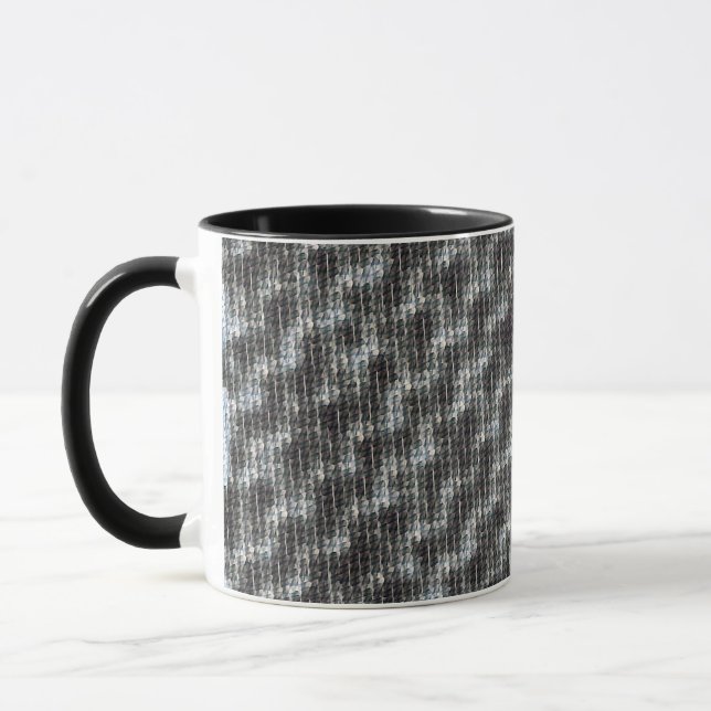 Icy slate geometric woven abstract pattern 1275 mug (Left)